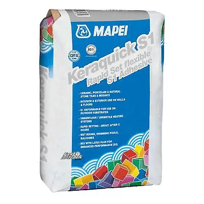 Mapei Keraquick S1 Adhesive Rapid Set Flexible (Grey White) 20kg • £38.98