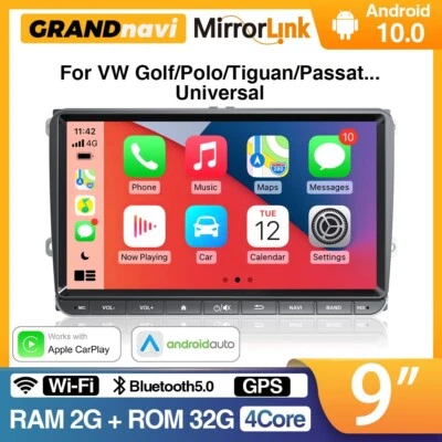 $120.24 • Buy For VW Volkswagen CC Passat Golf 9  2+32G Car Stereo Radio Carplay GPS Navi BT