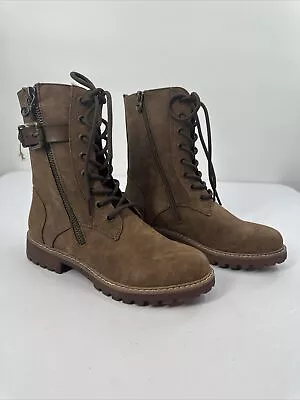 Women's Blowfish Malibu Rauly Combat Lace-up Ankle Boot Vegan In Brown Size 8.5 • $30