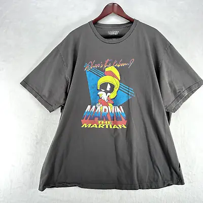 Marvin The Martian Shirt Mens 2XL XXL Gray Looney Tunes Wheres The Kaboom • $9.80