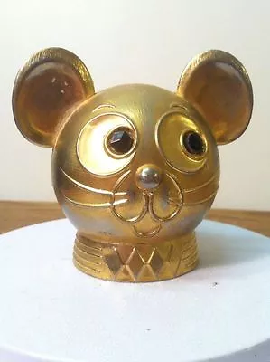 Vintage Warren Five Cents Savings Bank Mouse Piggy Bank-Peabody Mass-Metal/Brass • $55