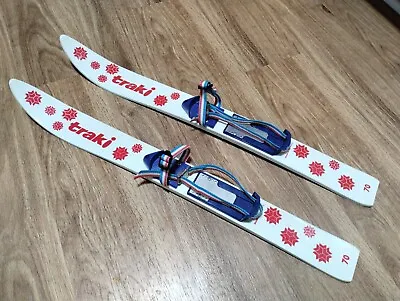 VINTAGE Tracki Kids Skis Fish Scale Camber 70 Cm Cross Country GERMANY • $85