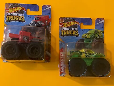 New Hot Wheels Lot Of 2 Mini Monster Trucks 1/70 Scale Bone Shaker Gunkster 2022 • $9.99