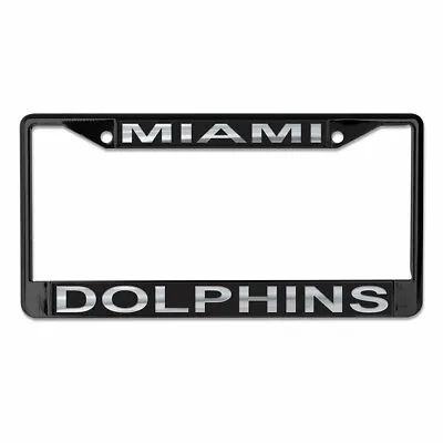 ⭐️⭐️⭐️⭐️⭐️ MIAMI DOLPHINS AUTHENTIC NFL Black METAL LICENSE PLATE FRAME GIFT • $39.99