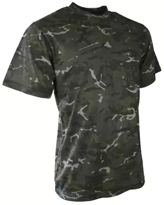 Mens BTP Black Camouflage T-Shirt Military Army Hunting Gear Tactical Combat Tee • £9.99