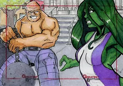 Marvel Greatest Battles Panel Sketch Card By Mike Thomas Absorbing Man & She • $55.99