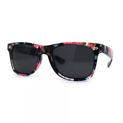 No Glare Polarized Iconic Hipster Horn Rim Flower Print Sunglasses • $12.95