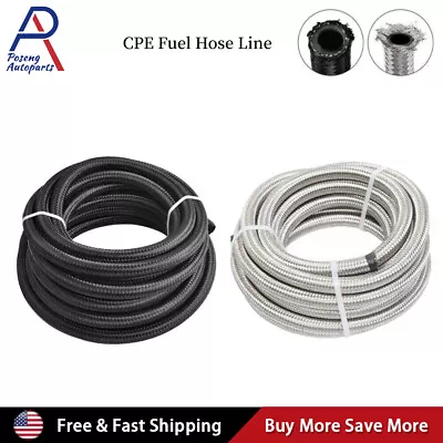 Nylon & Stainless Steel Braided Fuel Hose Oil Gas Air Line AN4/AN6/AN8/AN10/AN12 • $4.60