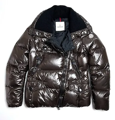 RARE Auth Women's MONCLER Indre Brown Zip Up Down Puffer Jacket Coat - 3 • $625