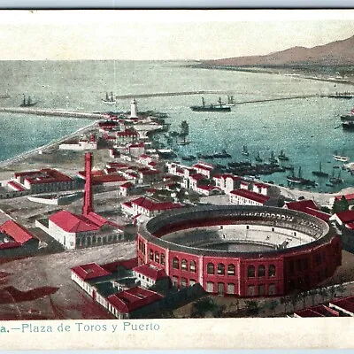 Pre-1907 Malaga Spain Plaza De Toros Y Puerto UDB Postcard La Malagueta A77 • $18.50