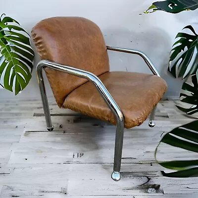 Herman Miller Eames Style Chrome Tube Office Chair Vintage Antique 1960s 1970s • $232