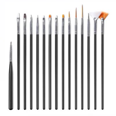 Nail Art Acrylic UV Gel Brushes Kit Dotting Drawing Pen Nail Art Tools Set • $1.13