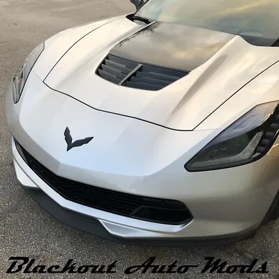 C7 Corvette 2014-2019 Front/Rear Emblem Flag Overlay Blackout Gloss Black • $9.95