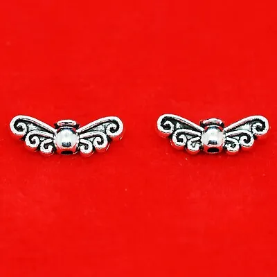 20 X Tibetan Silver Spacer Beads Angel Wings Butterfly Christmas Charms Beads • £2.49