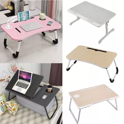 Portable Bed Tray With Folding Leg Serving Breakfast Lap Laptop Desk Tray Table • £14.94