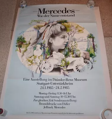 Mercedes-Benz 1985 Centennial Young Woman & Car German Poster 33  X 48  • $15