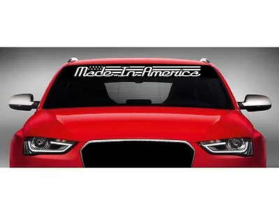 40  Made In America Car Decal Sticker Windshield Banner Muscle Flag 4x4 COLORS! • $10.49