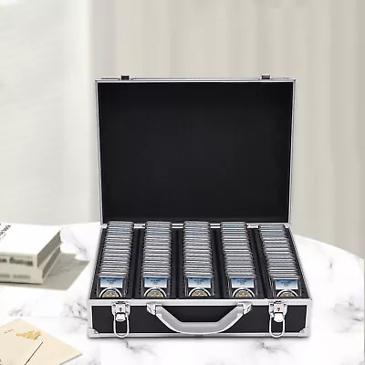 100 Graded Certified Coin Slab Aluminum Black Storage Travel Box Protector SALE • $68