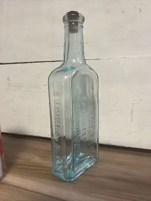 Aqua Medicine Bottle 'Dr. Pierce's Favorite Prescription' Antique With Cork • $14.49