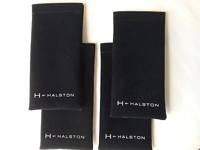 Lot Of 4 - H By Halston Black Eyeglass Cases Flocked Neoprene Classic Stylish • $7