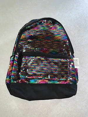 Victoria's Secret Pink Bling Campus Backpack Bookbag Rainbow Sequins Nwt • $49.99