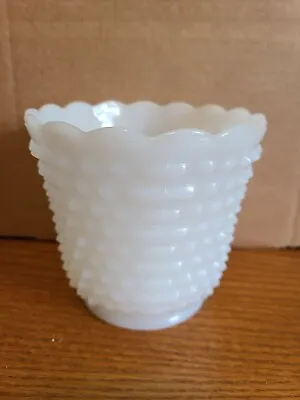 Vintage White Milk Glass Hobnail Bowl 4.5  • $10.99