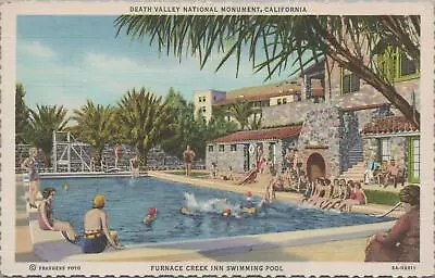 Postcard Death Valley National Monument CA Furnace Creek Inn Swimming Pool  • $20.04