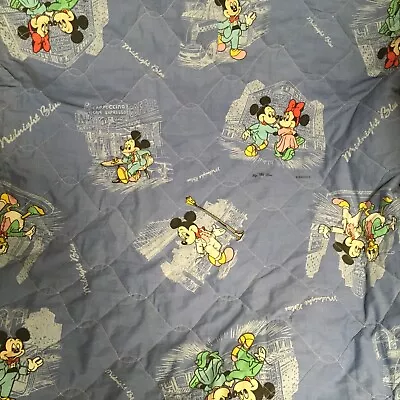 Vintage Mickey Mouse Minnie Mouse Twin Duvet Cover Comforter Zippered  Blue  • $129.99