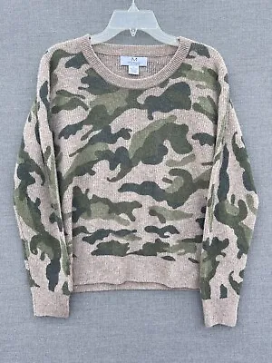 Magaschoni Women's Sweater XL Camo 100% Cashmere Crewneck Pullover • $29.39