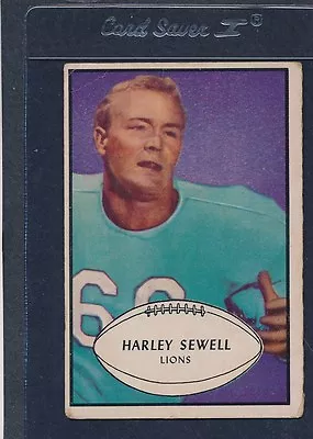 1953 Bowman #058 Harley Sewell Lions VG 53B58-40715-1 • $10