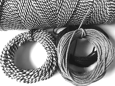 10mts  Cotton Bakers Twine.Choice Of Colour Black/Grey/White. MULTI BUY DISC • £2.50