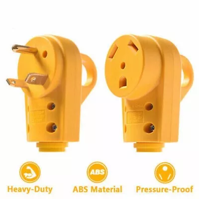 $16.99 • Buy 30 Amp RV Plug Male And Female Plug Set Yellow Camper Plug Electrical 125V