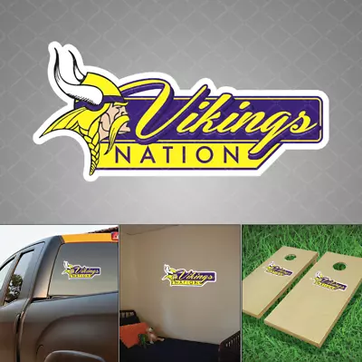 Minnesota Vikings Nation Sticker Decal Decor Vinyl Laptop Car Wall Window Bumper • $3.50