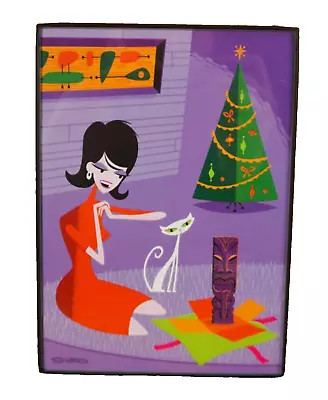 Shag Josh Agle Christmas Card Framed Art An Outlandish Christmas Tiki • $18.99