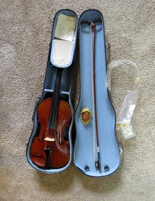 $99 • Buy Vintage Violin Stradivarius Rep German 1939 W/Case & Bow + Acc KNEUKIRCHEN