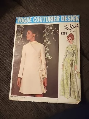 Vogue Couturier Design Sewing Pattern 2265 Fabiani Of Italy Uncut 16 • $36.99