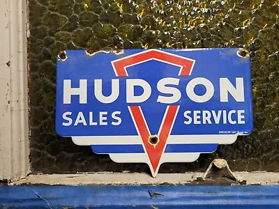 Vintage Hudson Porcelain Sign Old Automobile Dealer Car Sales Service American • $179.73