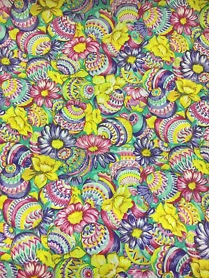 Vintage Easter Eggs & Daffodils Floral Sewing Quilting Fabric 2.9 Yards • $22