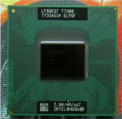 1pc Intel SL9SF Core 2 Duo Mobile LF80537 T7200 2.00GHz/4MB/667MHz Socket M CPU • $6.47