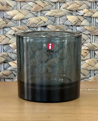 Iittala Glass  Kivi  Candle Holder Or Votive Finland Marimekko Gray 3” Tall • $50