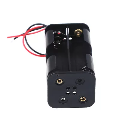 2 Pcs Black Plastic Battery Holder Case With Wired For 4 X AA BatteY~H4 • $2.08