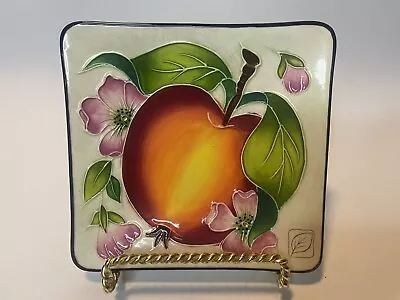 Blue Sky Corp. Pottery J McCall Apple Hanging Plate 5  Square 2004 • $15