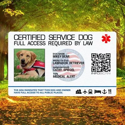 $15.99 • Buy Service Dog Id Card For Service Animal Professional Rated 10