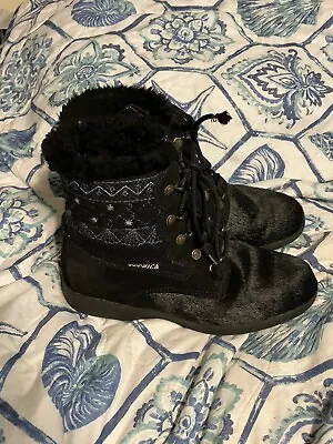 Tecnica Hiking Boots Women's 38 Size 7.5 Calf Hair Sherpa Lined Vintage Leather • $28