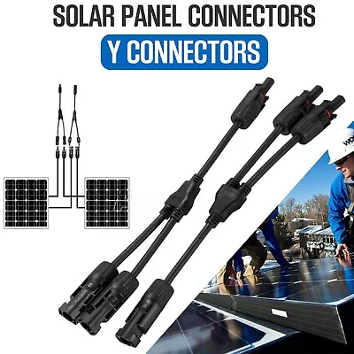 1 Pair Solar Y Connector Cable Plug Inline Solar PV Panel IP67 2 Connection AU • $14.99
