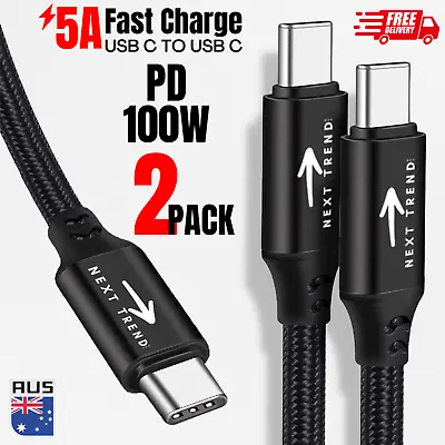 $6.99 • Buy USB C To Type C Cable USB C Cable 100W PD Fast Charger Quick Charge C TO C Cable