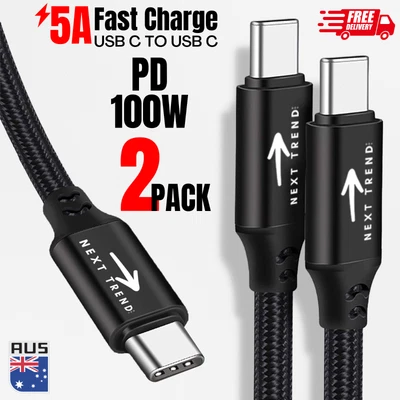 $11.99 • Buy USB C To Type C Cable USB C Cable 100W PD Fast Charger Quick Charge C TO C Cable