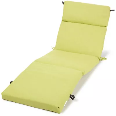 72 In Patio Chair Cushion Outdoor Chaise Seat Pad Water Resistant Ties Green Mat • $80.10