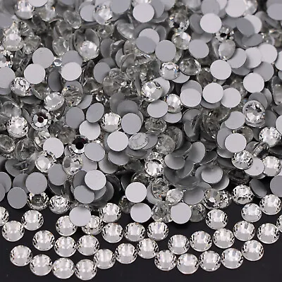 White Clear Crystal AB FlatBack Rhinestones Glass Stone Beads For Jewelry Making • £2.57