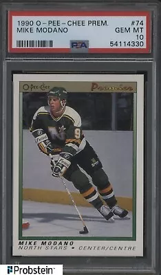 1990 O-Pee-Chee OPC Premier Hockey #74 Mike Modano RC Rookie HOF PSA 10 • $20.50